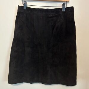 Vintage Black Suede Skirt Festival Edgy Western